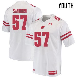 Youth Wisconsin Badgers Jack Sanborn #57 White Player Jerseys 276153-452