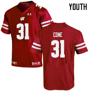Youth Wisconsin Badgers Madison Cone #31 Red NCAA Jersey 225338-353