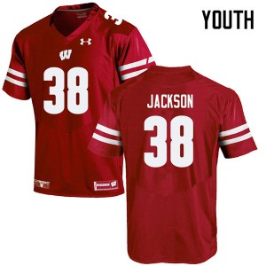 Youth Wisconsin Badgers Paul Jackson #38 Red Player Jersey 669458-831
