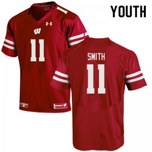 Youth Wisconsin Badgers Alexander Smith #11 Red Stitched Jersey 105320-260