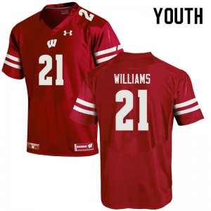 Youth Wisconsin Badgers Caesar Williams #21 Football Red Jersey 792070-981