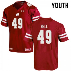 Youth Wisconsin Badgers Christian Bell #49 Red NCAA Jerseys 639284-148