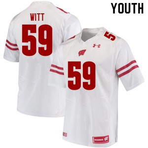 Youth Wisconsin Badgers Aaron Witt #59 White Official Jerseys 142375-336