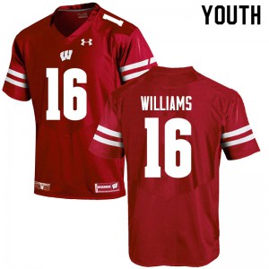 Youth Wisconsin Badgers Amaun Williams #16 Stitched Red Jersey 935627-409