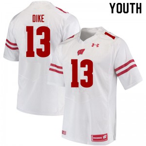 Youth Wisconsin Badgers Chimere Dike #13 White University Jersey 802803-672