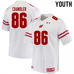 Youth Wisconsin Badgers Devin Chandler #86 White Stitch Jersey 938285-457
