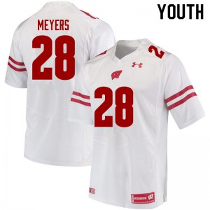 Youth Wisconsin Badgers Gavin Meyers #28 White NCAA Jersey 691385-908
