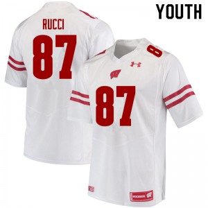Youth Wisconsin Badgers Hayden Rucci #87 White Alumni Jersey 663802-257