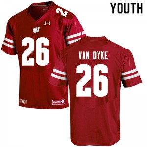 Youth Wisconsin Badgers Jack Van Dyke #26 University Red Jersey 240589-498