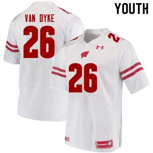 Youth Wisconsin Badgers Jack Van Dyke #26 Stitched White Jerseys 325706-528