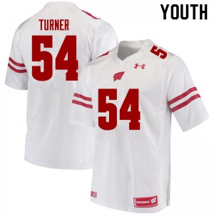 Youth Wisconsin Badgers Jordan Turner #54 University White Jerseys 740224-117