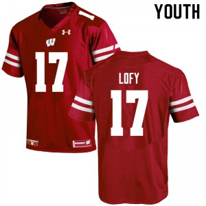 Youth Wisconsin Badgers Max Lofy #17 Official Red Jerseys 756554-553
