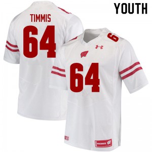 Youth Wisconsin Badgers Sean Timmis #64 Player White Jersey 260866-451