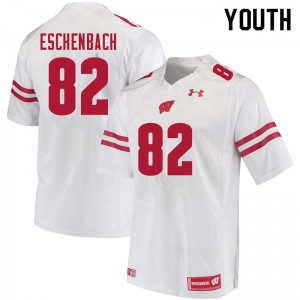 Youth Wisconsin Badgers Jack Eschenbach #82 High School White Jerseys 154891-654