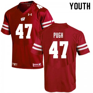 Youth Wisconsin Badgers Jack Pugh #47 Red Football Jerseys 331621-221