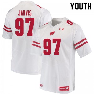 Youth Wisconsin Badgers Mike Jarvis #97 White College Jerseys 416292-155