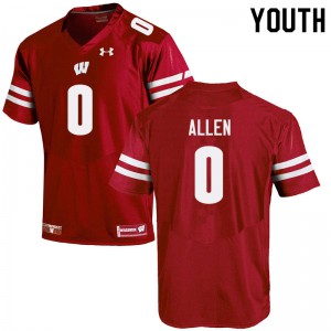 Youth Wisconsin Badgers Braelon Allen #0 University Red Jerseys 110552-721
