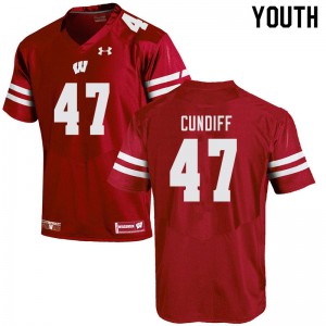 Youth Wisconsin Badgers Clay Cundiff #47 Stitch Red Jerseys 545159-351