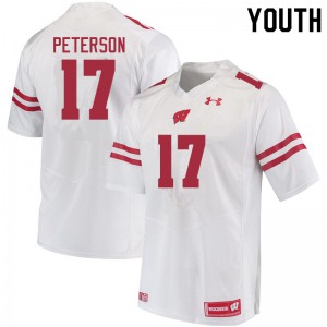 Youth Wisconsin Badgers Darryl Peterson #17 Official White Jerseys 593304-181