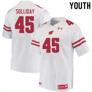 Youth Wisconsin Badgers Garrison Solliday #45 Player White Jersey 932083-546