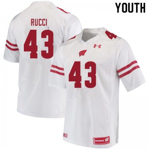 Youth Wisconsin Badgers Hayden Rucci #43 Embroidery White Jersey 561639-811