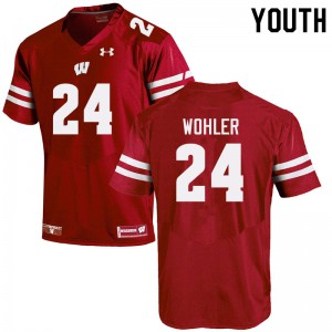 Youth Wisconsin Badgers Hunter Wohler #24 Red College Jersey 397830-530