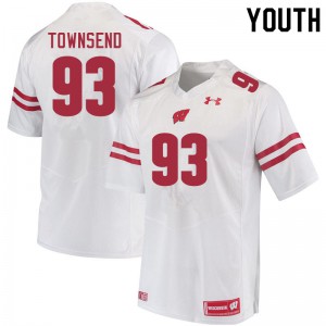 Youth Wisconsin Badgers Isaac Townsend #93 High School White Jersey 360946-504