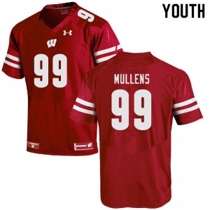 Youth Wisconsin Badgers Isaiah Mullens #99 Red Official Jerseys 390430-597