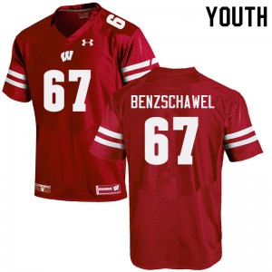 Youth Wisconsin Badgers JP Benzschawel #67 Red Embroidery Jersey 665555-128