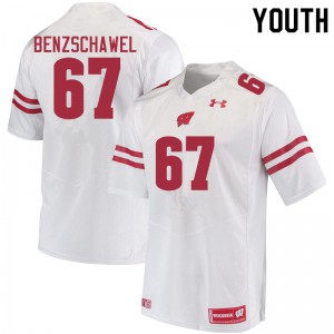 Youth Wisconsin Badgers JP Benzschawel #67 White Official Jersey 617641-999