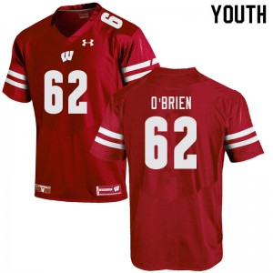 Youth Wisconsin Badgers Logan O'Brien #62 Red Embroidery Jersey 586216-337