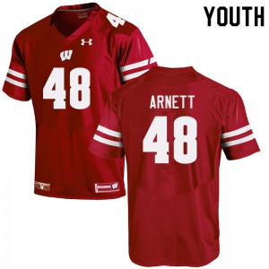 Youth Wisconsin Badgers Owen Arnett #48 Red Stitched Jersey 875387-773