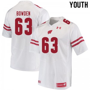 Youth Wisconsin Badgers Peter Bowden #63 White Football Jerseys 300904-716