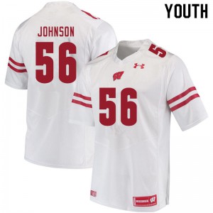 Youth Wisconsin Badgers Rodas Johnson #56 White Alumni Jerseys 538438-181