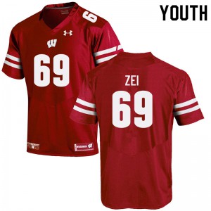 Youth Wisconsin Badgers Zach Zei #69 Red Alumni Jersey 402646-459