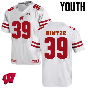 Youth Wisconsin Badgers Zach Hintze #39 Alumni White Jersey 556217-263