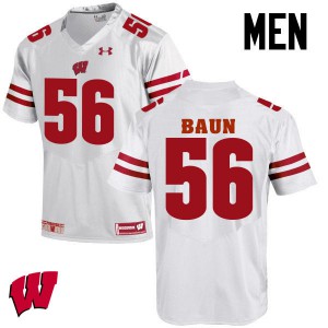 Men's Wisconsin Badgers Zack Baun #56 Football White Jerseys 295467-996