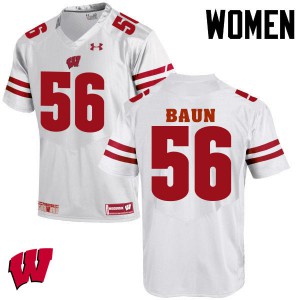 Women's Wisconsin Badgers Zack Baun #56 White Stitch Jerseys 728873-452