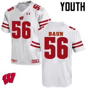 Youth Wisconsin Badgers Zack Baun #56 Football White Jerseys 514865-216